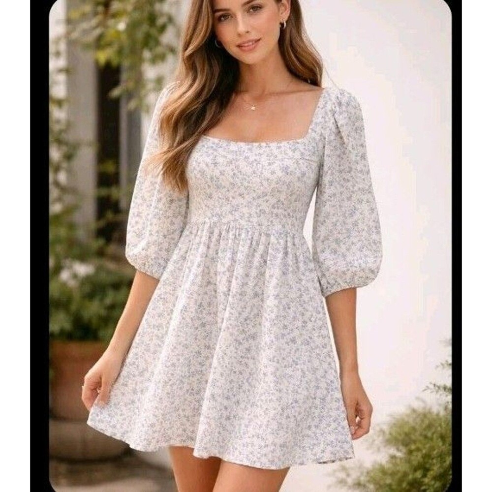 Denim & Supply Ralph Lauren Dress Size S Square Neck Floral Lined EC